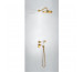 Tres Mono-Clasic kompletny zestaw prysznicowy podtynkowy termostatyczny 2-drożny deszczownica średnica 310 mm złoty