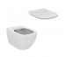 Ideal Standard Tesi Zestaw miska WC wisząca bezrantowa 53,5 cm x 36,5 cm biała + deska wolnoopadająca thin biała (T350301+T352701)