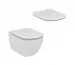 Ideal Standard Tesi Zestaw miska WC wisząca z ukrytymi mocowaniami AquaBlade biała + deska wolnoopadająca cienka biała (T007901 + T352701)