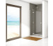 Sanswiss Genewa Drzwi prysznicowe do wnęki z elementem stałym, mocowanie lewe 120x200 Chrom połysk