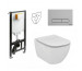Koło Slim2 Ideal Standard Tesi Zestaw Stelaż podtynkowy Miska WC wisząca bezrantowa AquaBlade z deską w/o (99640000 + 94183002 + T007901 + T352701)