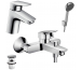Hansgrohe Logis Zestaw baterii umywalkowa wannowa (71077000 + 71400000 + 28052000) chrom