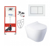 Tece Zestaw 6w1: Stelaż podtynkowy + Wc wiszący 48 Rimless z deską w/o + Przycisk (9400407 + 9240401)