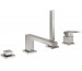 Grohe Eurocube 4-otworowa bateria wannowa stal nierdzewna