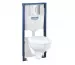 Grohe Solido Stelaż podtynkowy Rapid SL do WC wiszącego 113 cm z miską+deską Bau Ceramic biały, przyciskiem Arena Cosmopolitan StarLight chrom 36504000