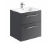 Geberit Selnova Square Zestaw umywalka z niskim rantem 60cm + szafka 2 szuflady, kolor lava mat
