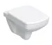 Geberit Selnova Square Zestaw wiszącej miski WC, lejowa, B35.5cm, H39cm, T53cm, Rimfree, z deską sedesową, mocowanie od