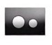 Tece Loop przycisk spłukujący do WC ze szkła, szkło czarne, przyciski chrom połysk - 164235_O1