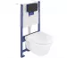 Villeroy & Boch Architectura Zestaw Stelaż podtynkowy z czarnym przyciskiem  miska z deską w/o (5684HR01 + 921228AN)