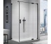 SanSwiss Cadura Black Drzwi prysznicowe jednoczęściowe wahadłowe prawe z elementem stałym na wymiar Aquaperle szkło przezroczyste/czarny mat - 838966_O1