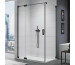 SanSwiss Cadura Black Drzwi prysznicowe jednoczęściowe wahadłowe lewe z elementem stałym na wymiar Aquaperle szkło przezroczyste/czarny mat - 833389_O1