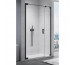 SanSwiss Cadura Black Drzwi prysznicowe jednoczęściowe wahadłowe lewe z elementem stałym na wymiar Aquaperle szkło przezroczyste/czarny mat - 838998_O1