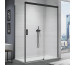 SanSwiss Cadura Black Drzwi prysznicowe dwuczęściowe przesuwne prawe 140 cm Aquaperle szkło przezroczyste/czarny mat - 833601_O1
