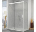 SanSwiss Cadura White Drzwi prysznicowe dwuczęściowe przesuwne lewe 120 cm Aquaperle szkło przezroczyste/biały mat - 839028_O1
