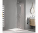 Kermi Liga Drzwi prysznicowe wahadłowo-składane prawe 103 cm KermiClean szkło przezroczyste/srebrny mat - 774947_O1