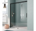Kermi Nica Drzwi prysznicowe przesuwne lewe z elementem stałym 170 cm KermiClean szkło przezroczyste/czarny - 840276_O1