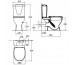 Ideal Standard Ecco/Eurovit miska WC kompaktowa z deską sedesową odpływ poziomy biały - 367522_T1