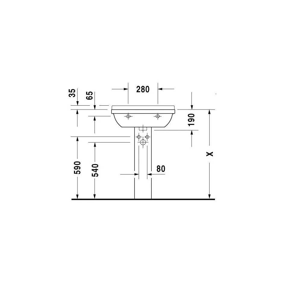 Duravit Starck 3 Umywalka wisząca 60x45 biała WonderGliss - 151926_T2