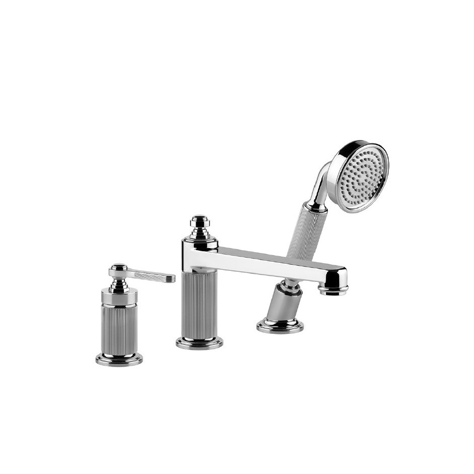 Gessi Venti20 Bateria umywalkowa 3-otw wężem 1,50 m i wyciąganą słuchawką anticalc Chrome