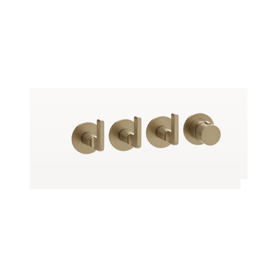 Gessi Inciso Shower bateria podtynkowa termostatyczna montaż pion/poziom 3-drożna Warm Bronze Br. PVD