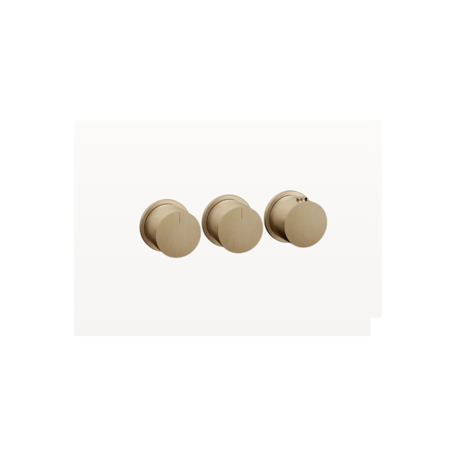 External parts for wall-mounted thermostatic mixer Vertical/horizontal setting up with two separate exits Warm Bronze Br. PVD