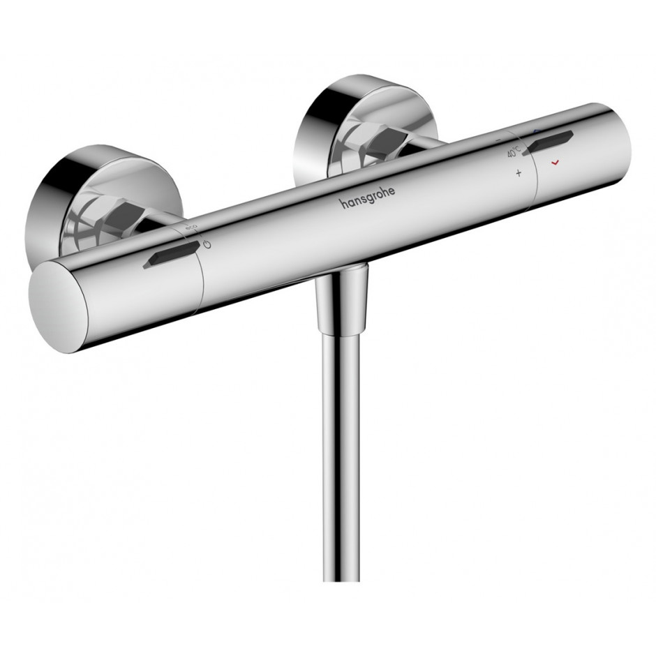 Hansgrohe Ecostat Fine Bateria prysznicowa termostat z ograniczeniem temperatury natynkowa Chrom