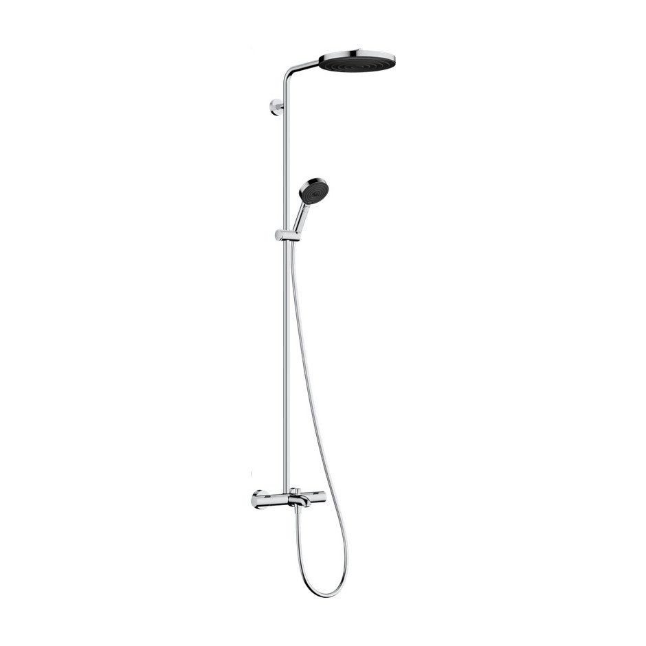 Hansgrohe Pulsify S Puro Komplet prysznicowy 260 1jet EcoSmart z termostatem i słuchawką 3jet wannowy Chrom
