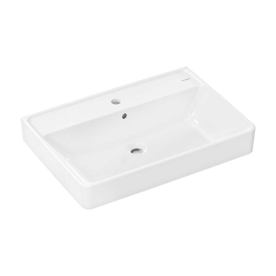 Hansgrohe Xanuia Q Umywalka wpuszczana w blat 700/480 szlifowana 1/o na bat. z przelewem biały