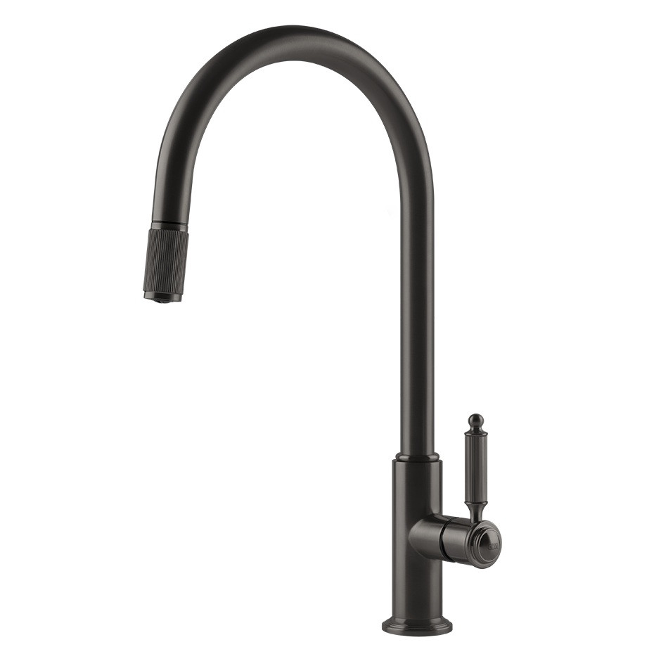 Venti20 bateria kuchenna black metal brushed z wyciąganą wylewką