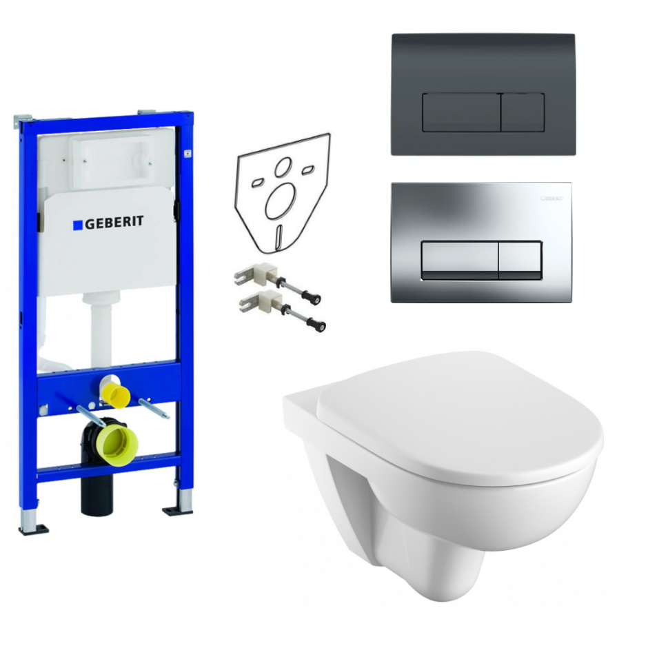Geberit Selnova Zestaw Stelaż podtynkowy z miską WC wiszącą i deską w\o (111.170.00 + 500.265.01.1) biały