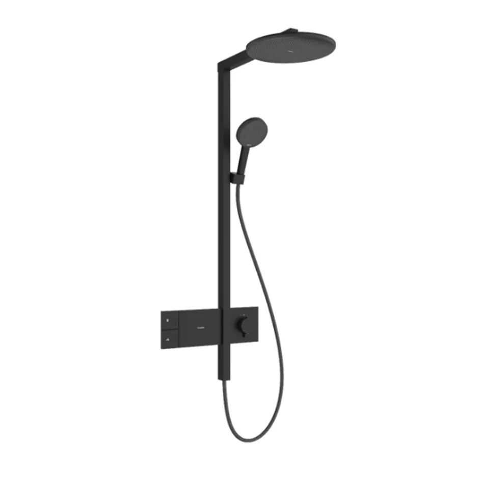 Hansgrohe Raindance Alive S Komplet prysznicowy termostat z deszczownicą 300 1jet Comfort Czarny Matowy