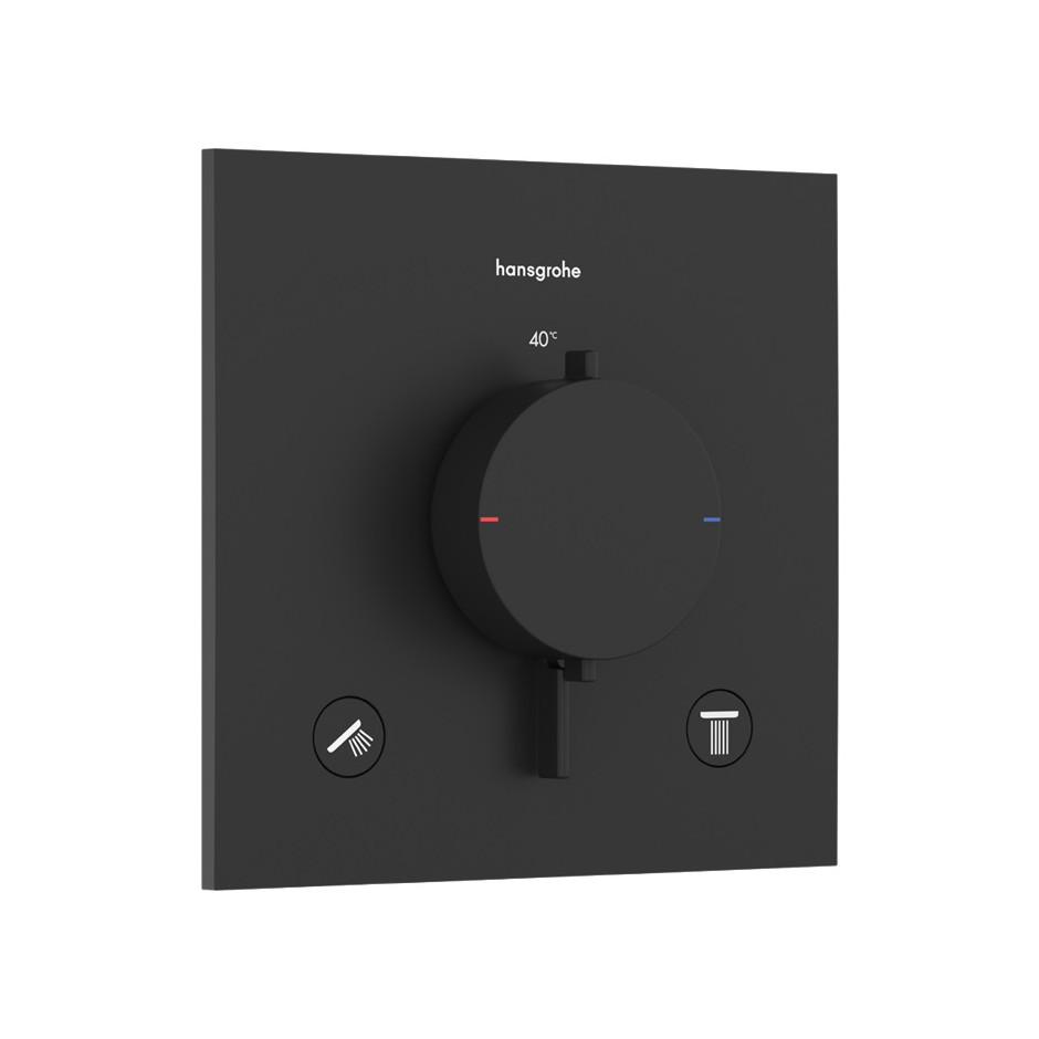Hansgrohe Ecostat Comfort E Bateria termostatyczna do 2 odbiorników, podtynkowa Czarny Matowy