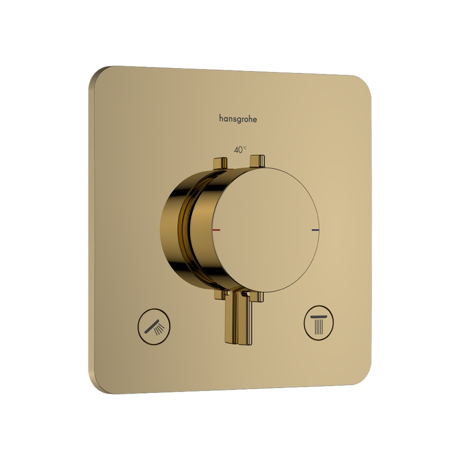 Hansgrohe Ecostat Comfort Q Bateria termostatyczna do 2 odbiorników, podtynkowa Złoty Optyczny Polerowany