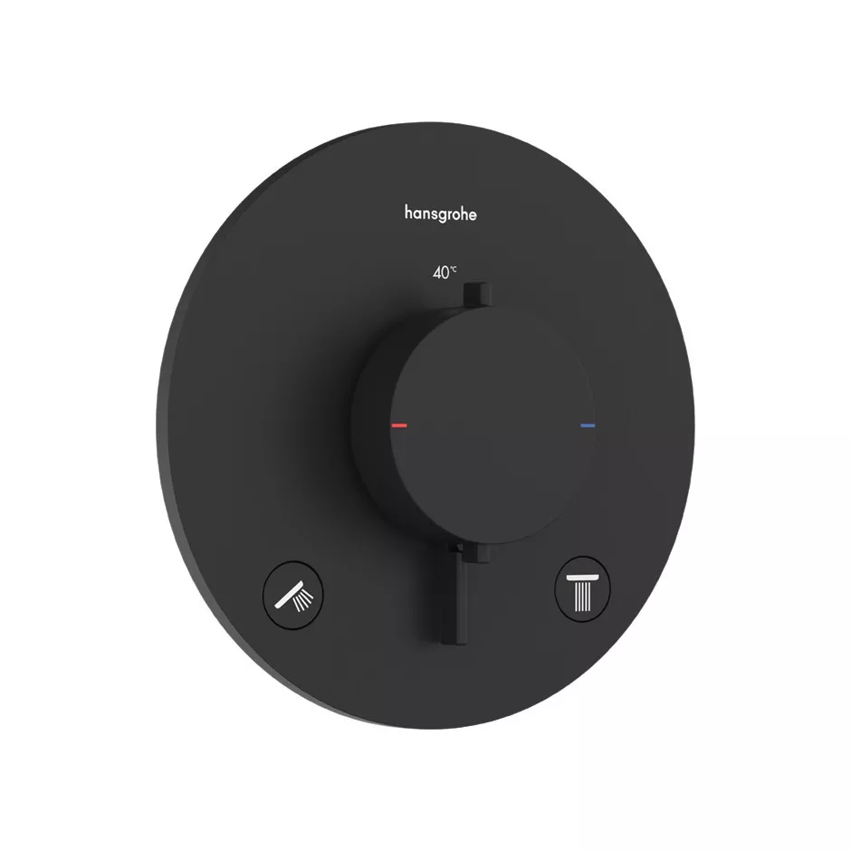 Hansgrohe Ecostat Comfort S Bateria termostatyczna do 2 odbiorników, podtynkowa Czarny Matowy
