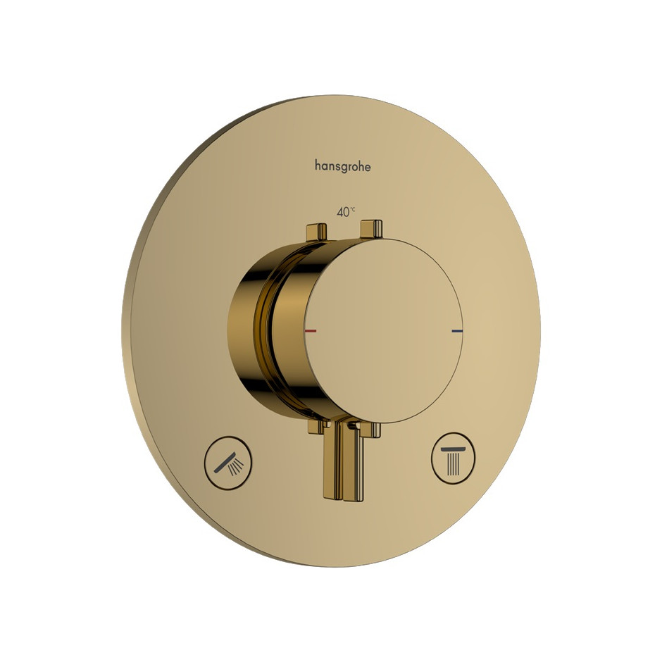 Hansgrohe Ecostat Comfort S Bateria termostatyczna do 2 odbiorników, podtynkowa Złoty Optyczny Polerowany