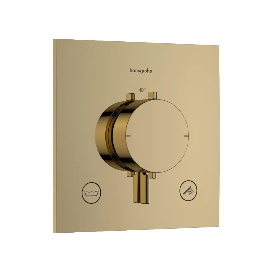 Hansgrohe Ecostat Comfort E Bateria termostatyczna do 2 odbiorników , podtynkowa Złoty Optyczny Polerowany