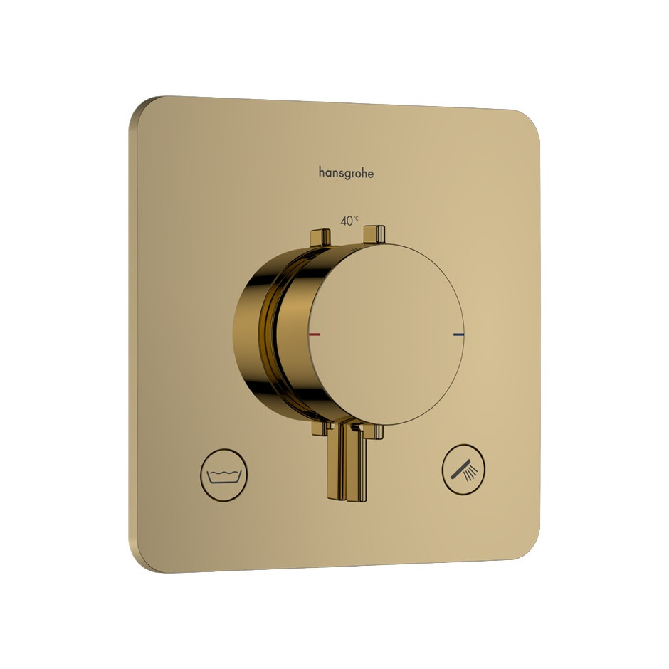 Hansgrohe Ecostat Comfort Q Bateria termostatyczna do 2 odbiorników , podtynkowa Złoty Optyczny Polerowany