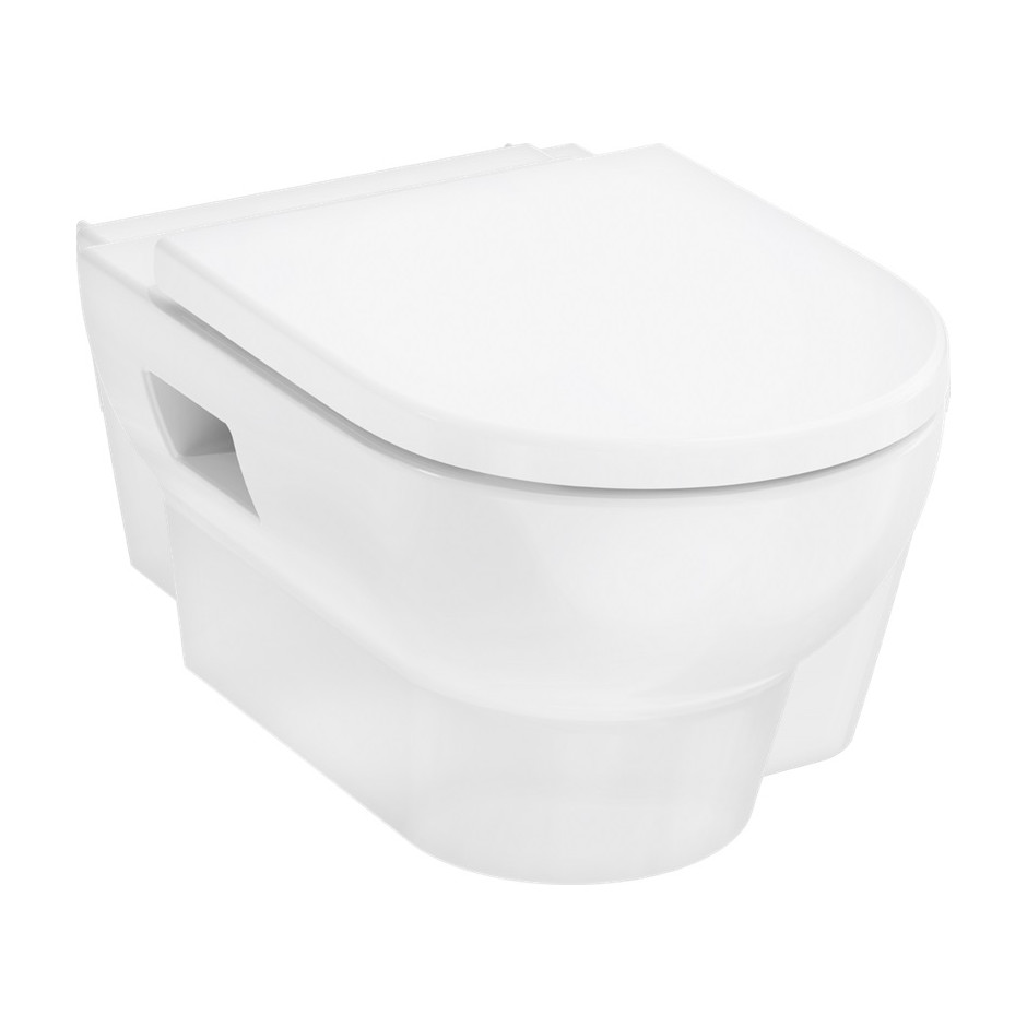 Hansgrohe GladeLake S Miska wisząca WC 540, AquaChannel Flush z deską WC Biały