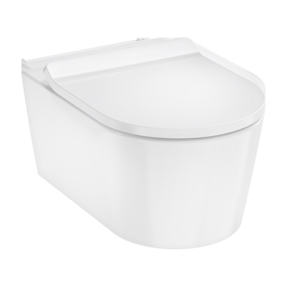 Hansgrohe EluPura S Miska wisząca WC 540, AquaHelix Flush z deską WC, SoftClose, QuickRelease, Slim Biały
