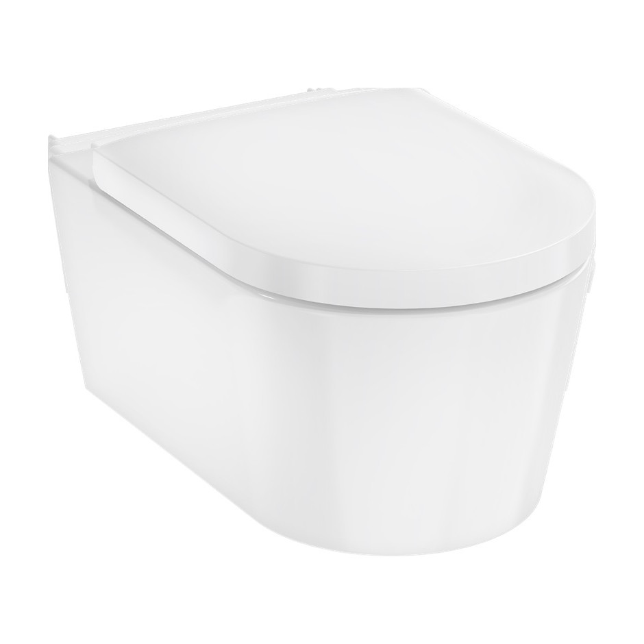 Hansgrohe EluPura S Miska wisząca WC 540, AquaHelix Flush, SmartClean z deską WC, SoftClose, QuickRelease Biały