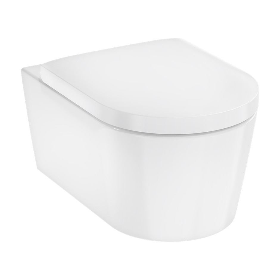 Hansgrohe EluPura S Miska wisząca WC 540, AquaHelix Flush, HygieneEffect z deską WC, SoftClose, QuickRelease Biały