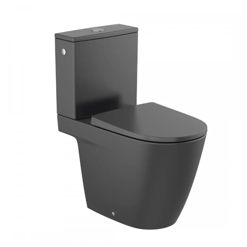 Roca Ona Miska Wc Do Kompaktu Rimless 67,5 cm Standard, O/Podwójny, Czarny Mat