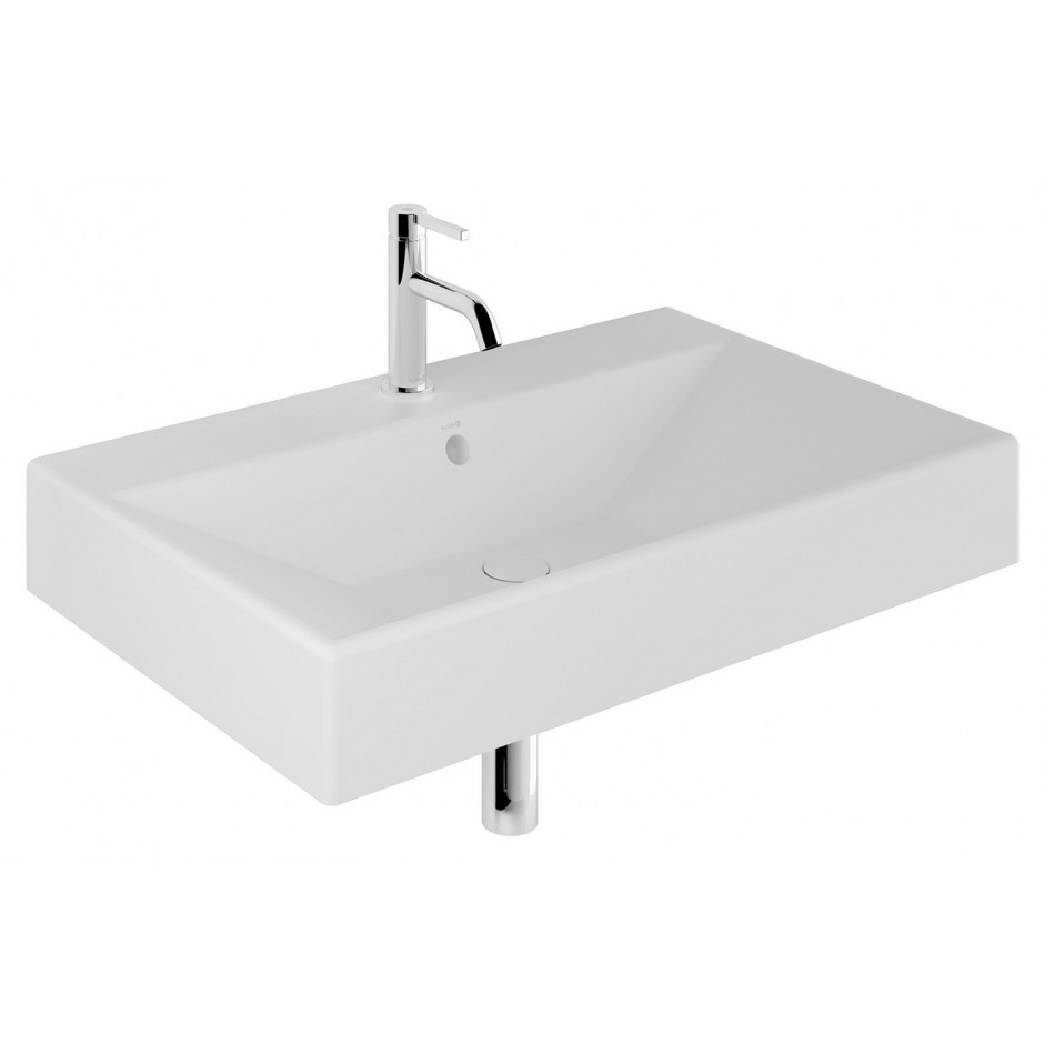 Kludi Resa umywalka ceramiczna podwieszana, prostokątna, 81x50, z otworem na baterię, biały mat