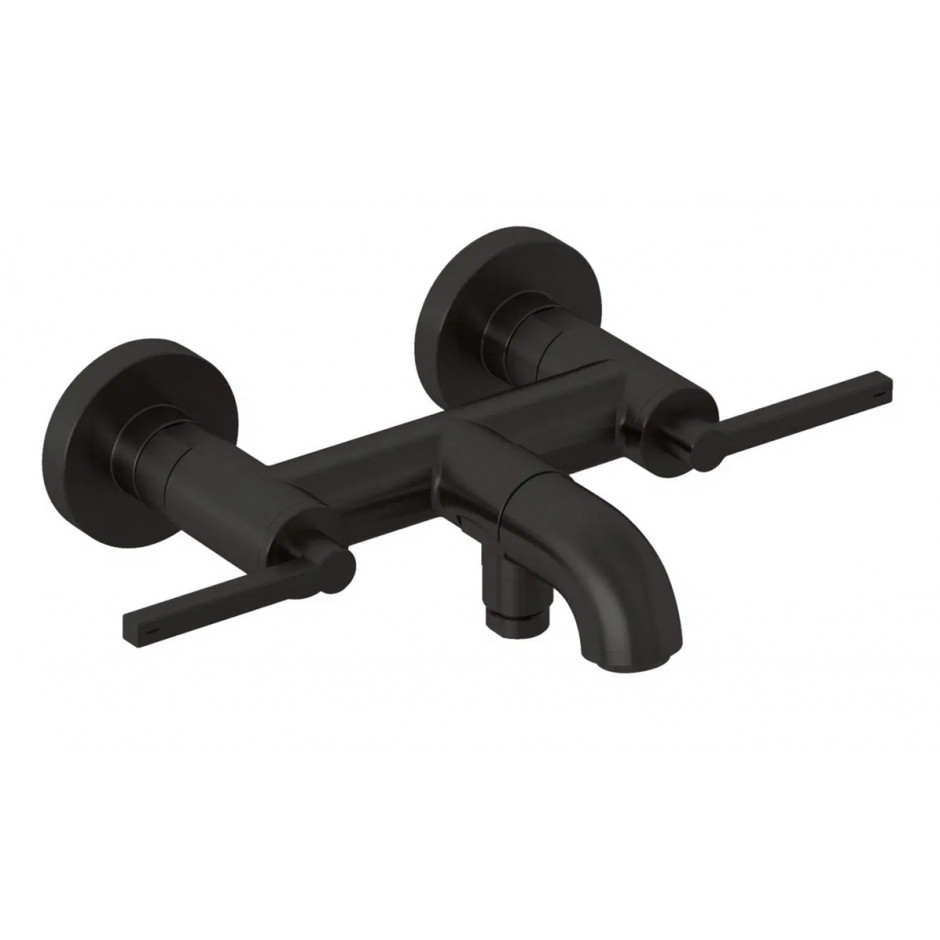 Kludi Nova Fonte Puristic bateria wannowo-natryskowa; uchwyty proste; czarny szczotkowany