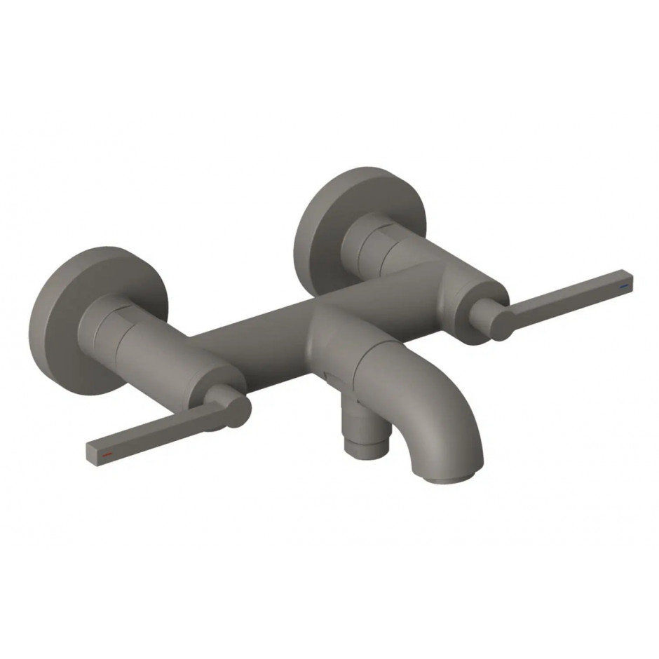 Kludi Nova Fonte Puristic bateria wannowo-natryskowa; uchwyty proste; szary mat