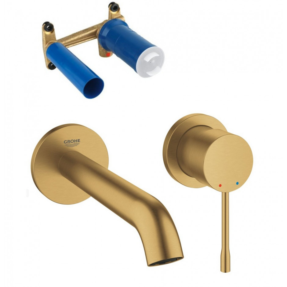 Grohe Essence kompletna Bateria umywalkowa podtynkowa 2-otworowa Brushed Cool Sunrise