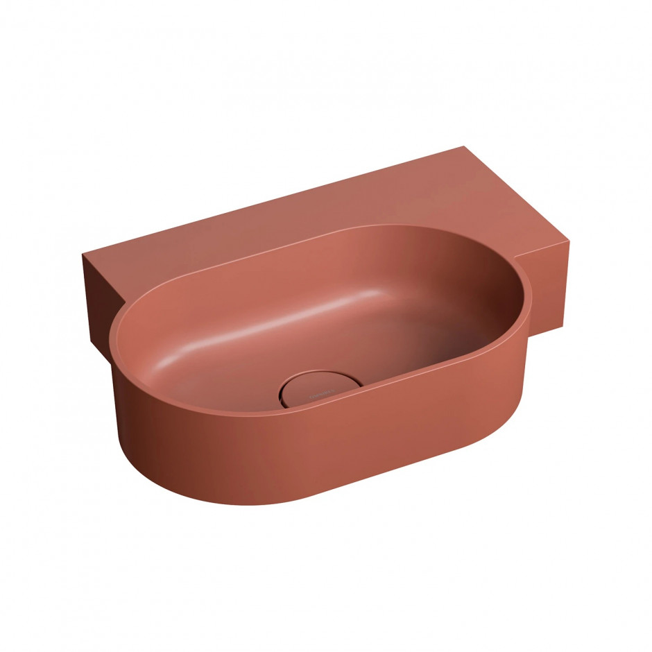 Omnires Ovo M+ Umywalka Nablatowa/Wisząca - Prawa, 55 X 38 Cm terracotta mat