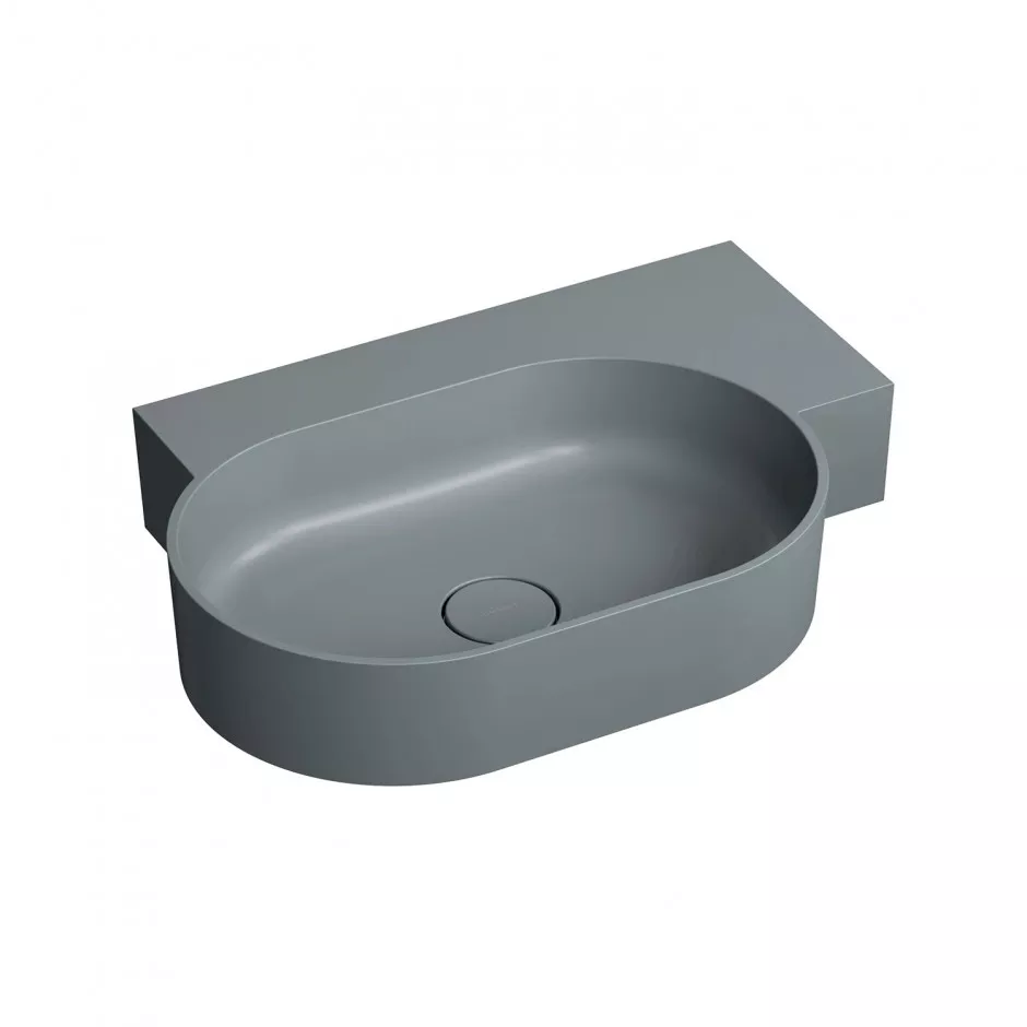 Omnires Ovo M+ Umywalka Nablatowa/Wisząca - Prawa, 64 X 44 Cm ash grey mat