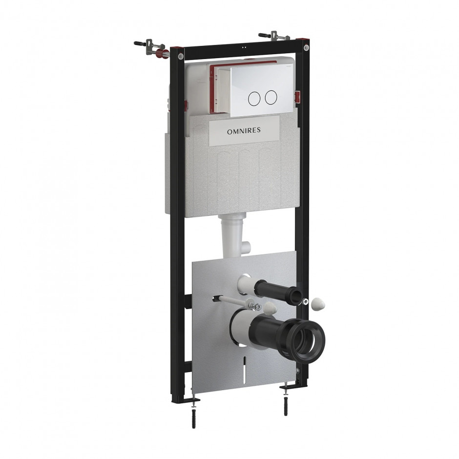 Omnires Strongframe Eco stelaż do miski WC z przyciskiem ze stali chrom połysk