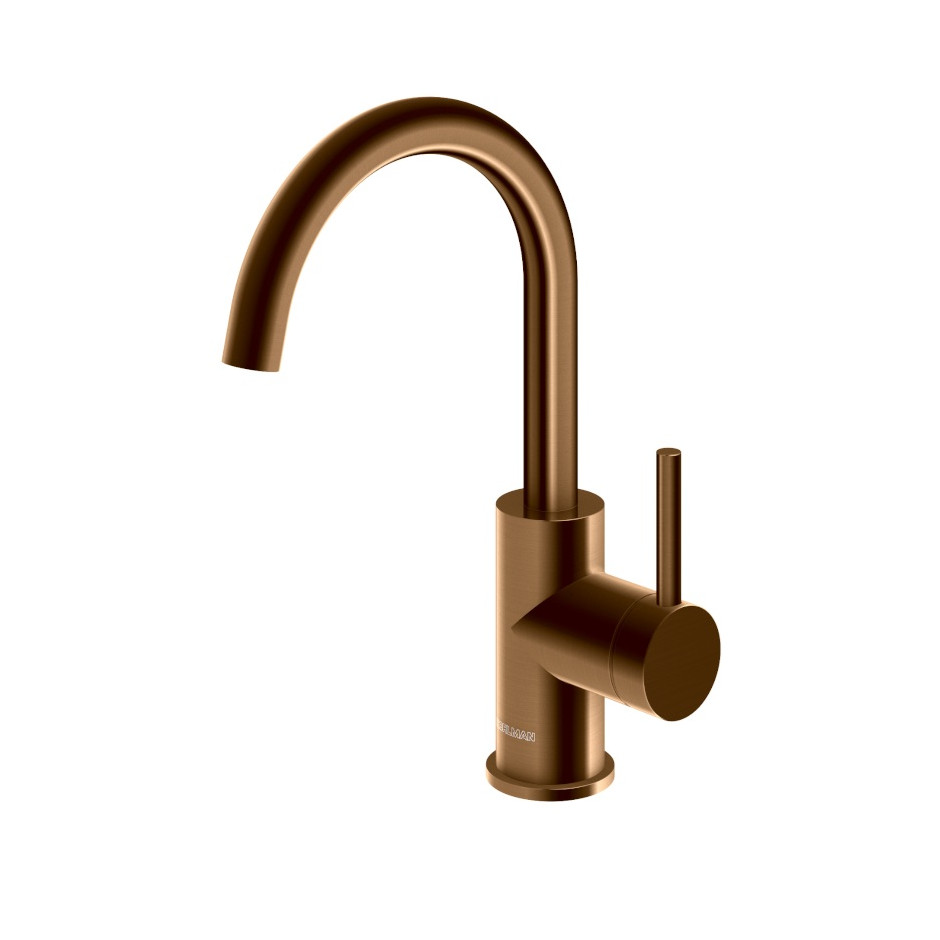 Kohlman Axel Brushed Copper 1-otworowa bateria umywalkowa z obrotową wylewką